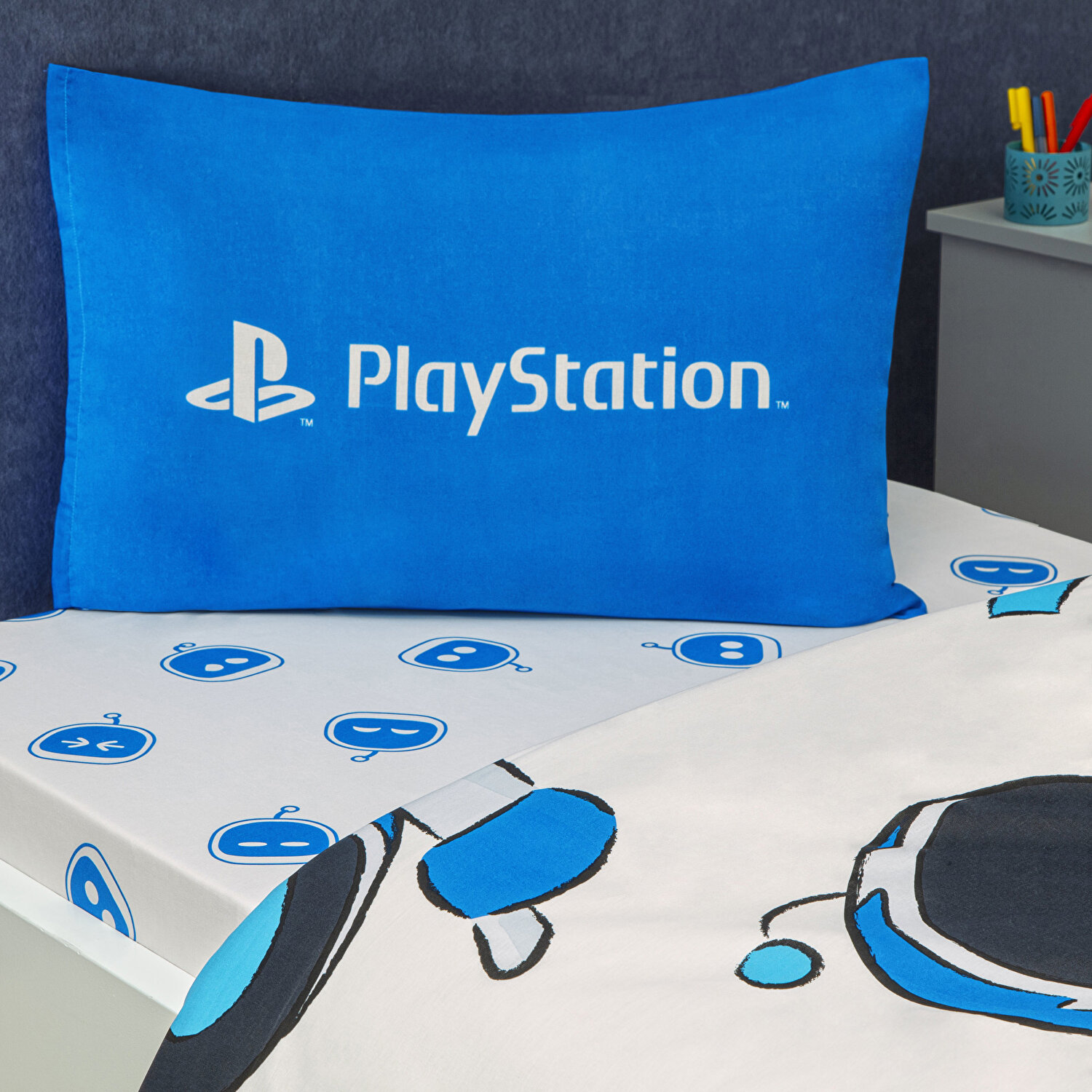 Taç Lisanslı Playstation Astrobot Tek Kişilik Pamuk Nevresim Takımı 100