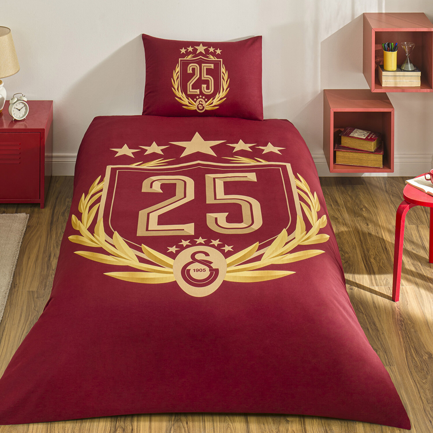 Taç Lisanslı Galatasaray 25.Şampiyonluk Tek Kişilik Nevresim Takımı