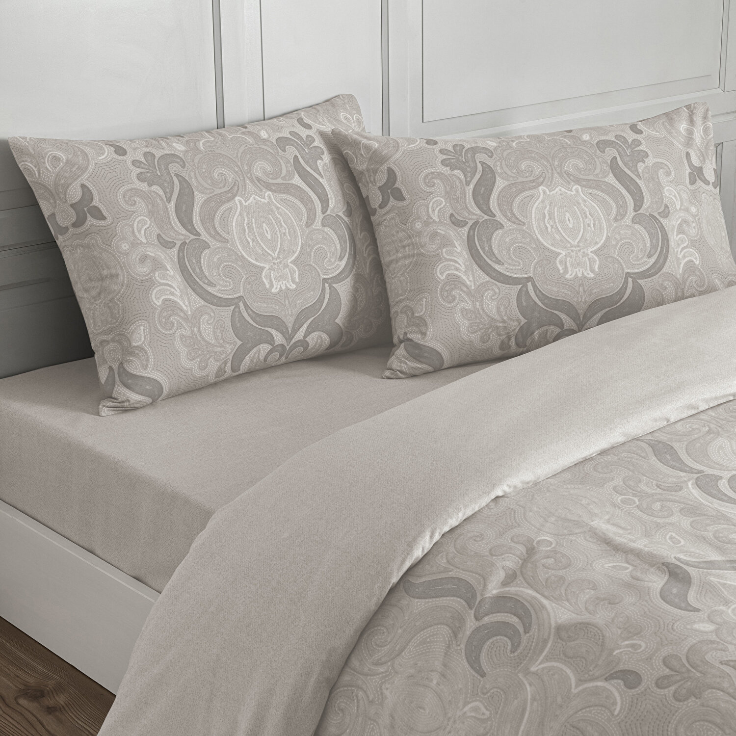 Taç Norellia Ranforce Çift Kişilik Nevresim Takımı Gri