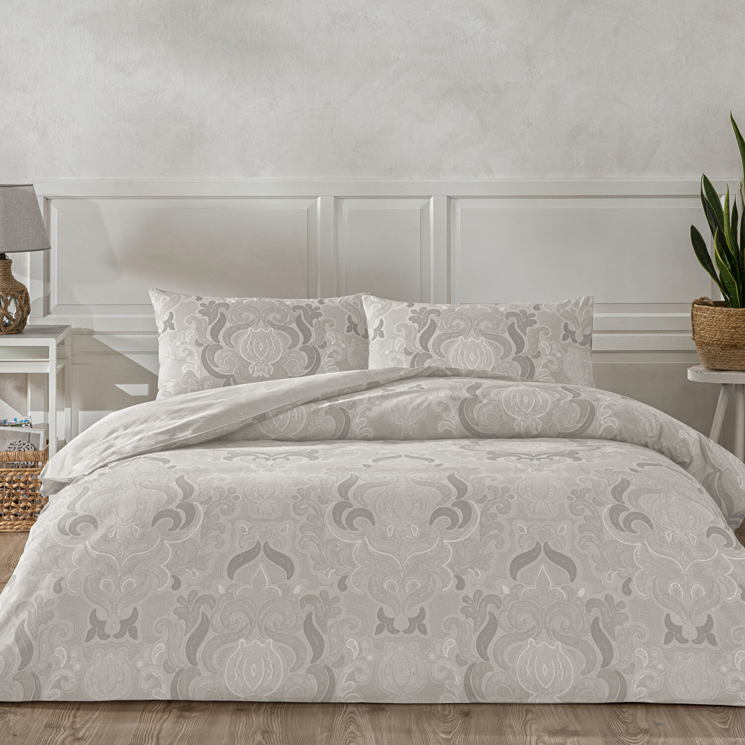 Taç Norellia Ranforce Çift Kişilik Nevresim Takımı Gri