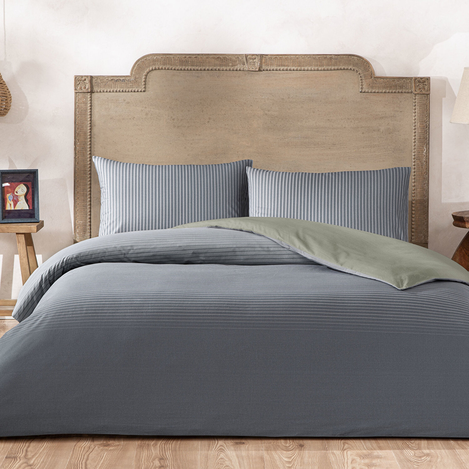 Taç Marwen Ranforce Tek Kişilik Nevresim Takımı Lacivert