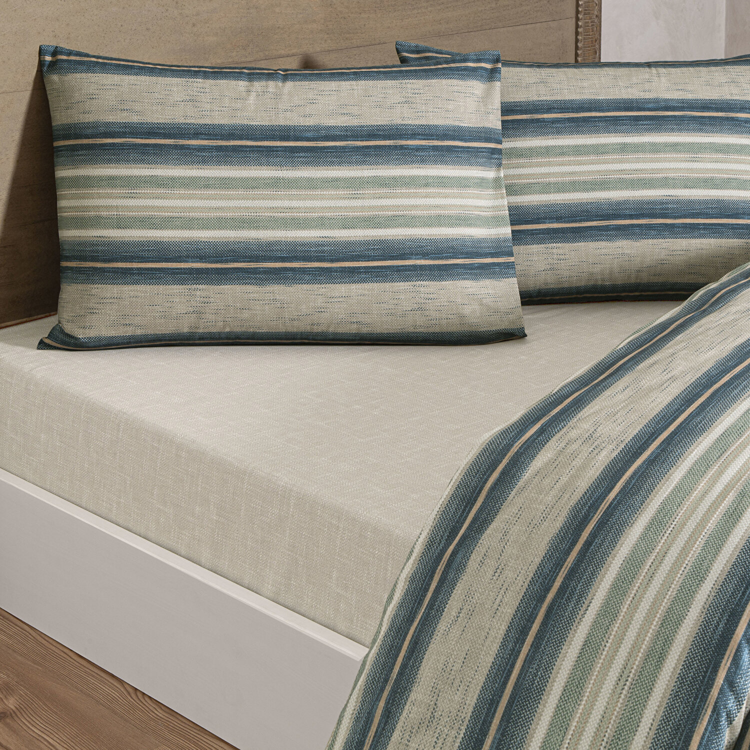 Taç Nores Ranforce Tek Kişilik Nevresim Takımı Mavi