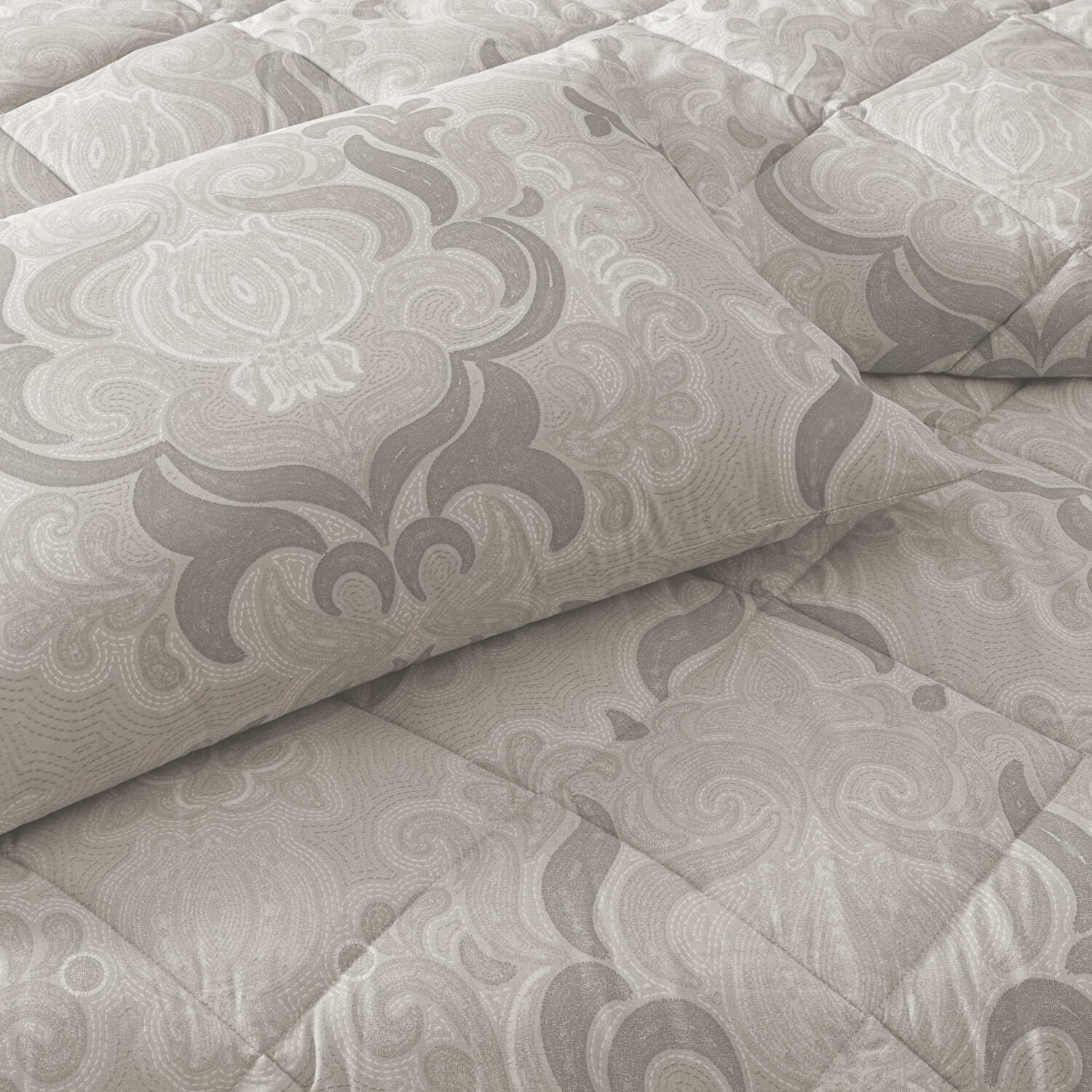 Taç Norellia Ranforce Tek Kişilik Yorgan Seti Gri