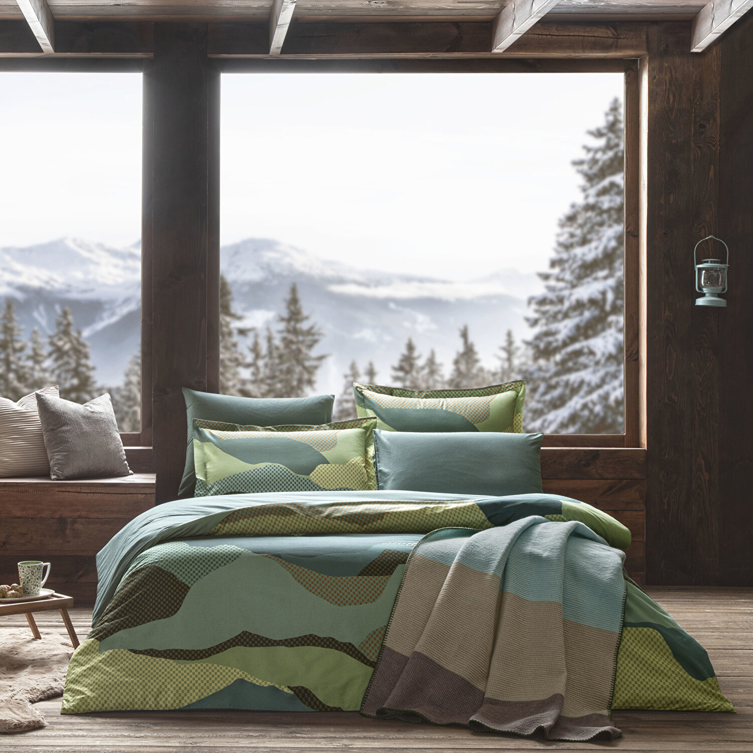 Taç Butik Brisa Pamuk 2'li Yastık Kılıfı Seti Yeşil