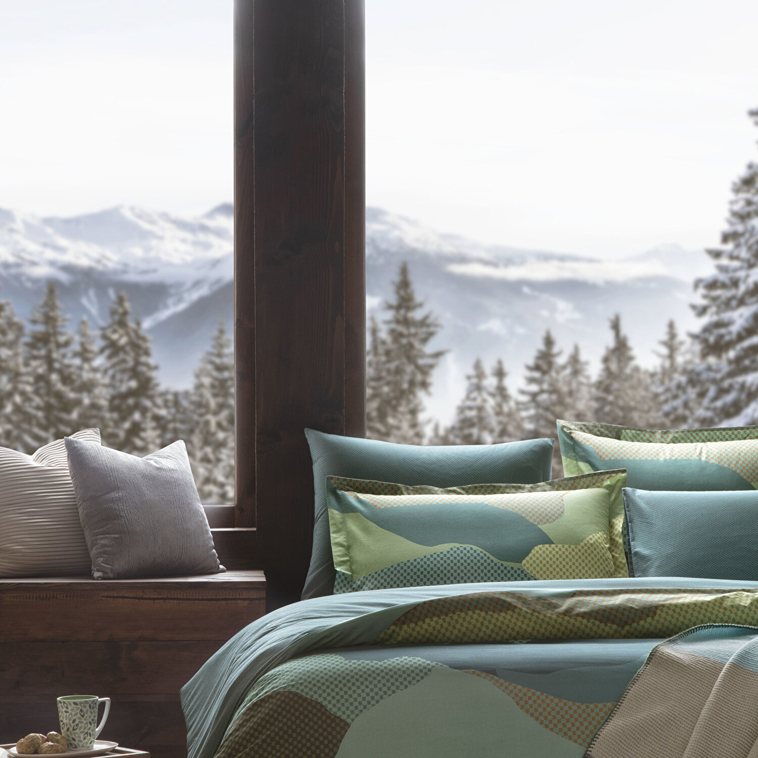 Taç Butik Brisa Pamuk 2'li Yastık Kılıfı Seti Yeşil