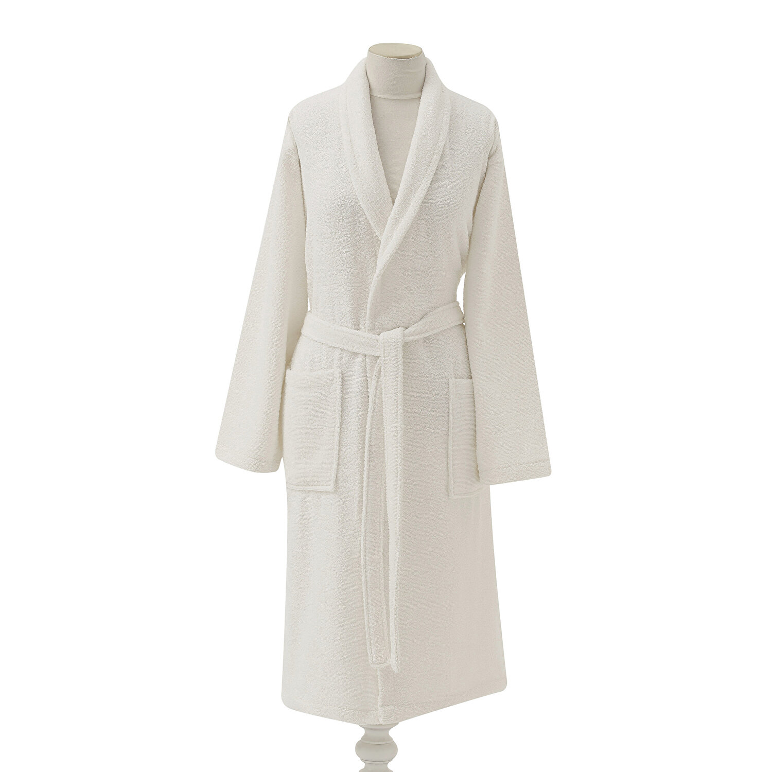 Taç Pamuk Şalyaka S/M Bornoz Ekru