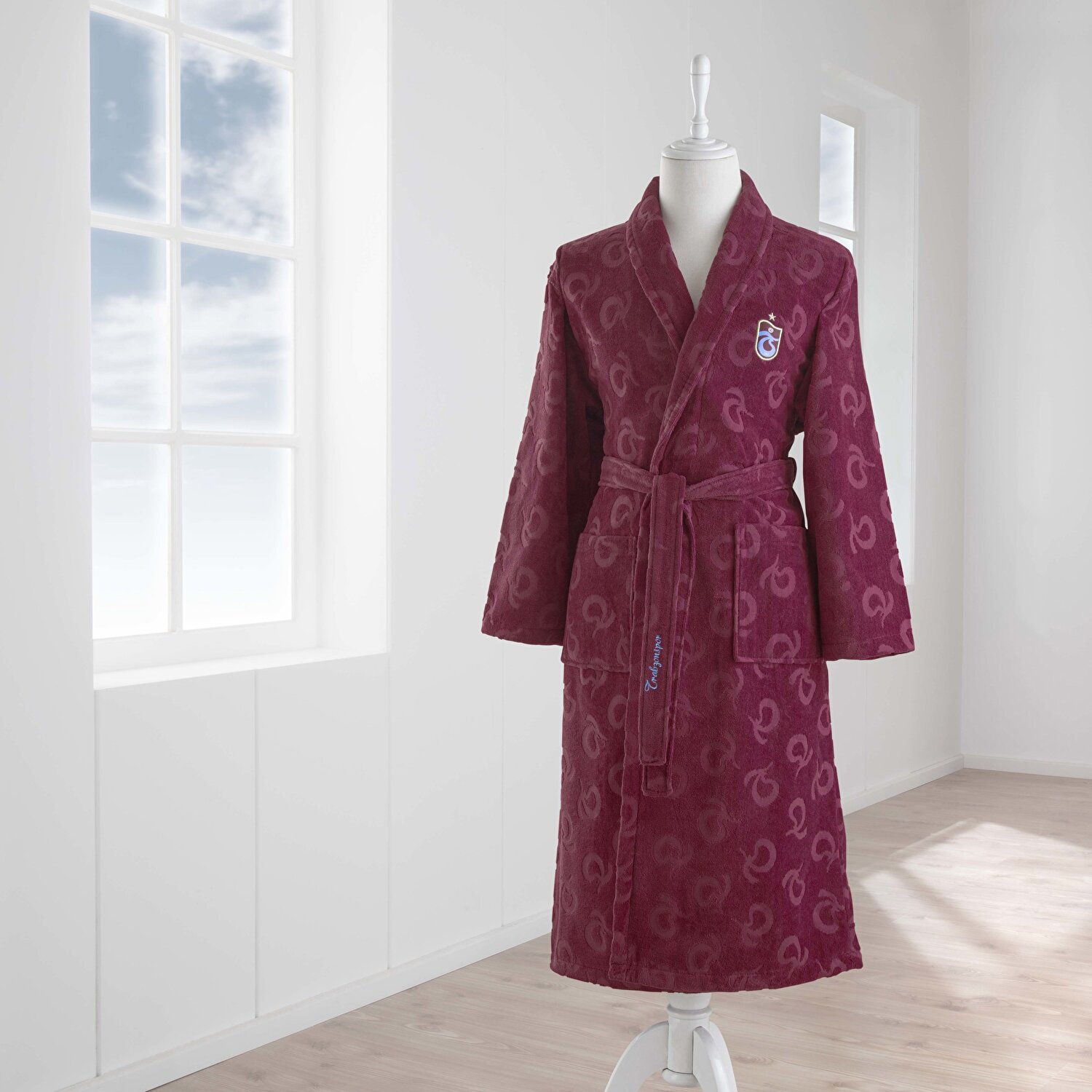 Taç Lisanslı Trabzonspor Jakar Pamuk S Yetişkin Bornoz Bordo