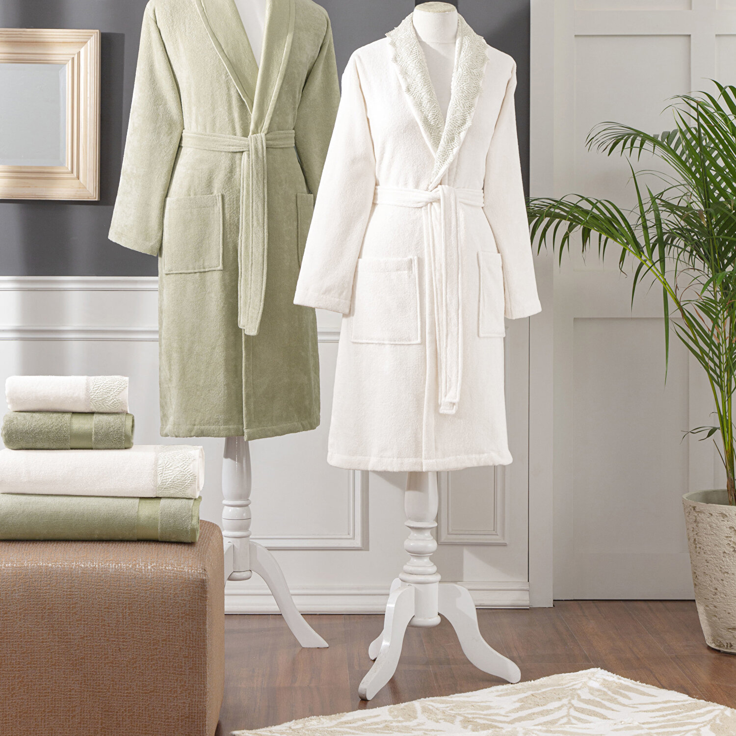 Taç Gardenya Abiye Çeyiz Set Yeşil