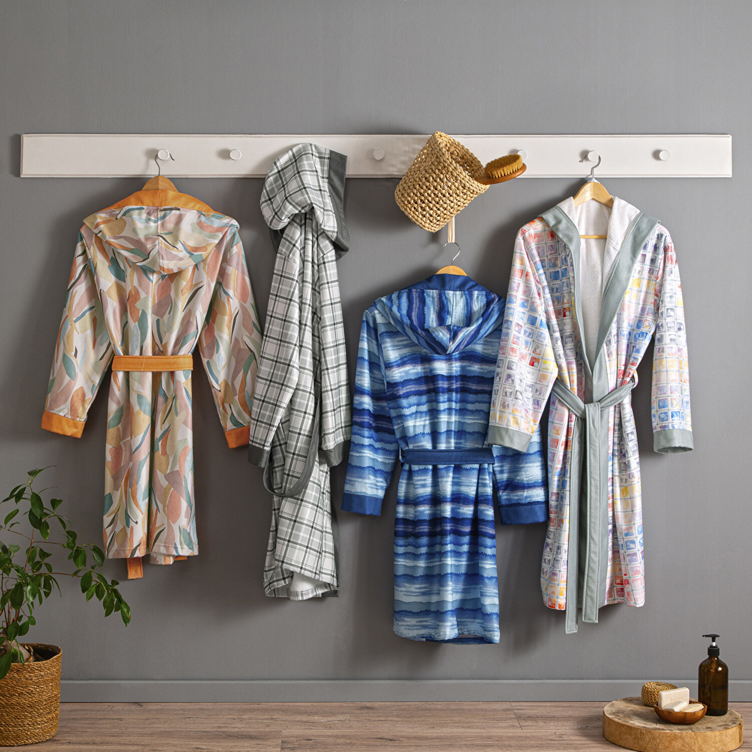 Taç Wave Pamuk L/XL Genç Bornoz Çok Renkli