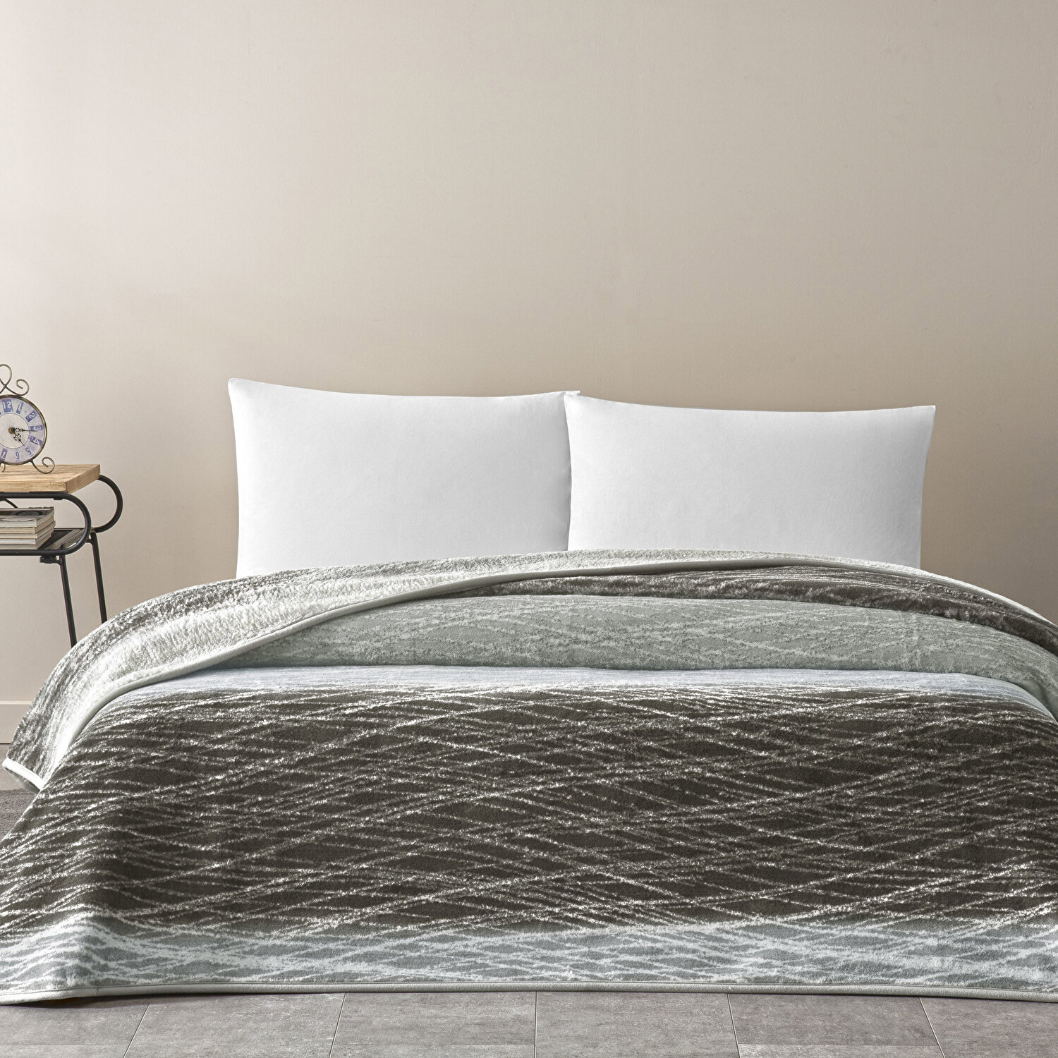 Taç Cosmos Tek Kişilik Battaniye Gri