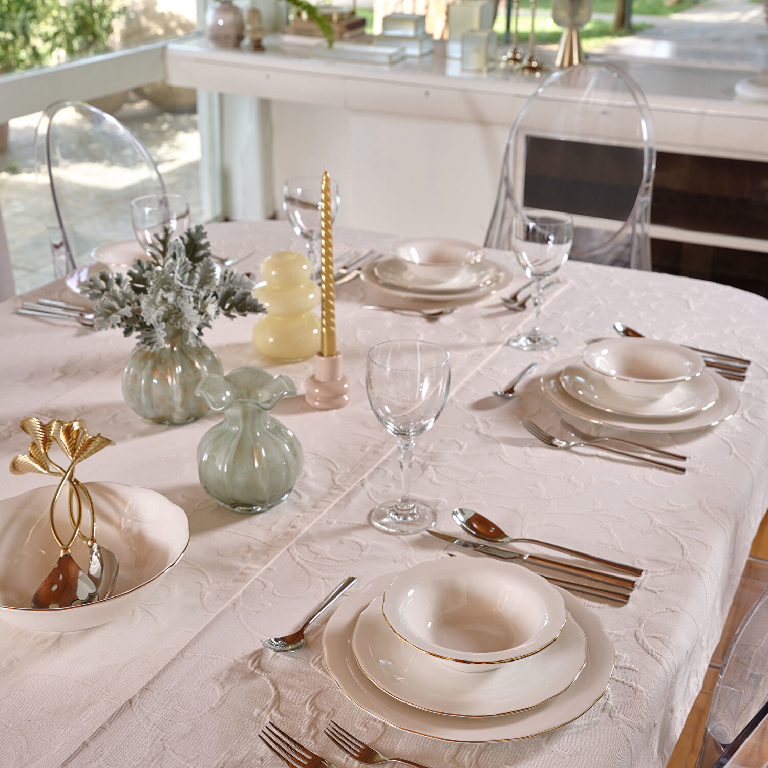 Linens Sancia 6x6x7 cm Mumluk Bej