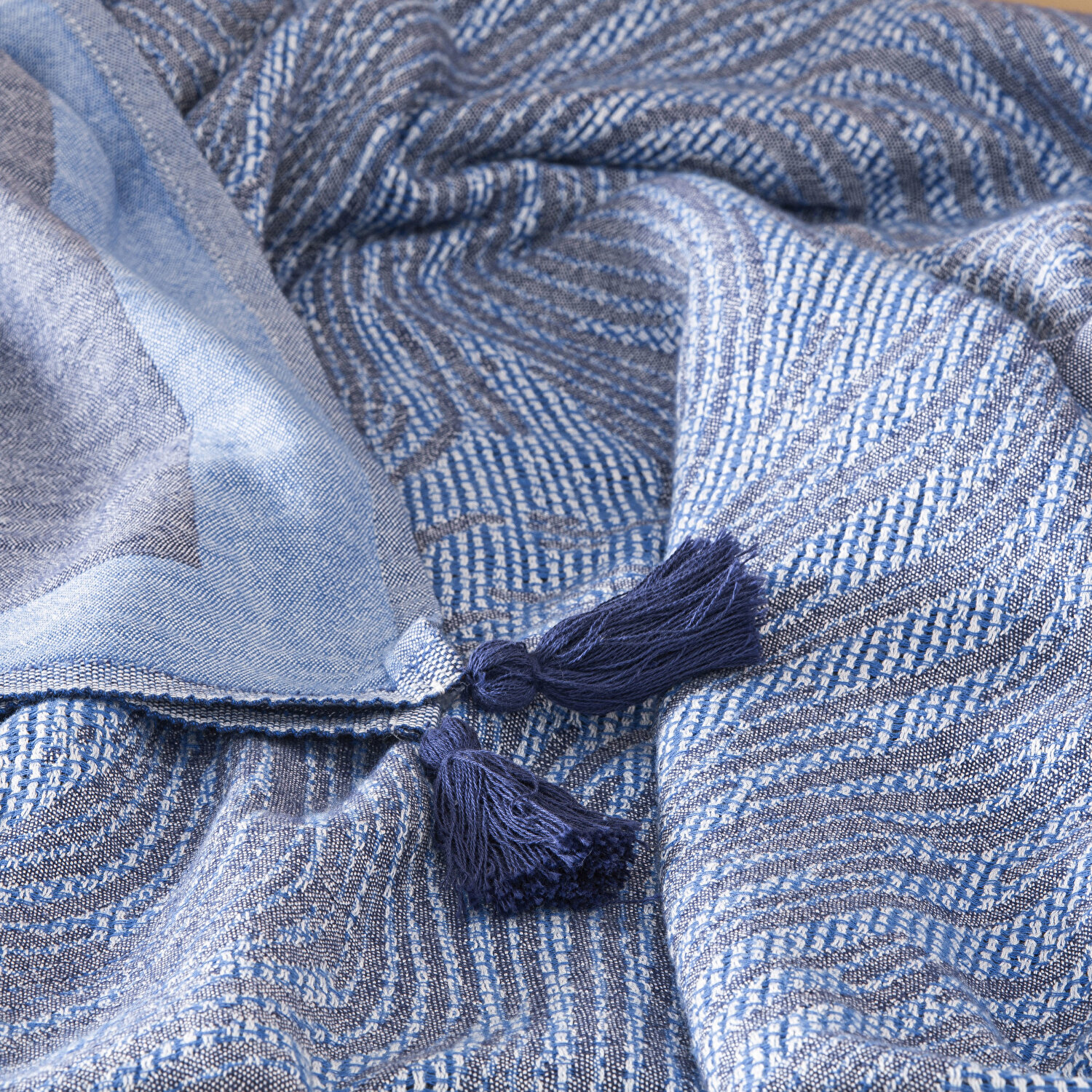 Taç Butik Bodrum Throw Mavi