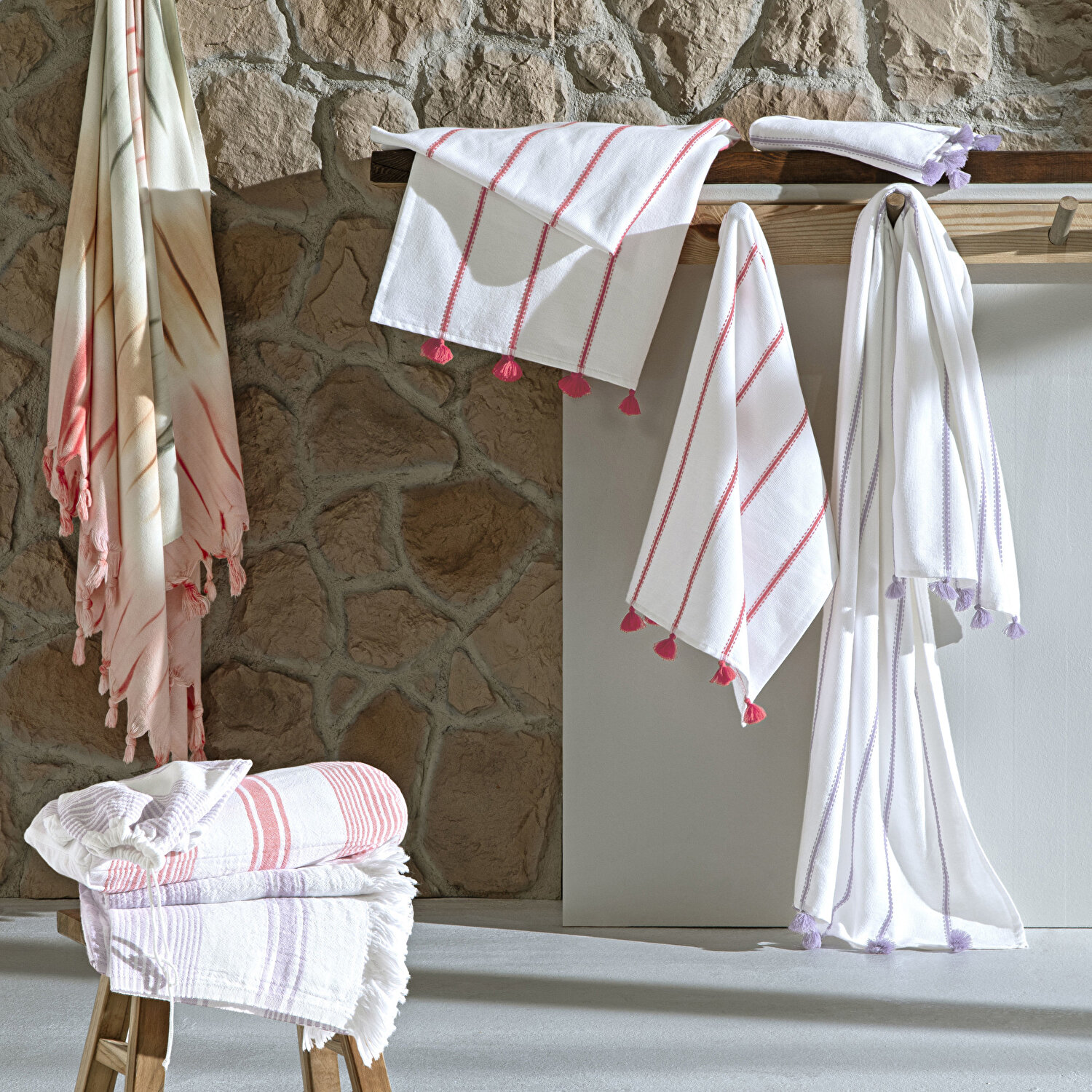 Taç Butik Pamuk Alaçatı Peştamal Çok Renkli