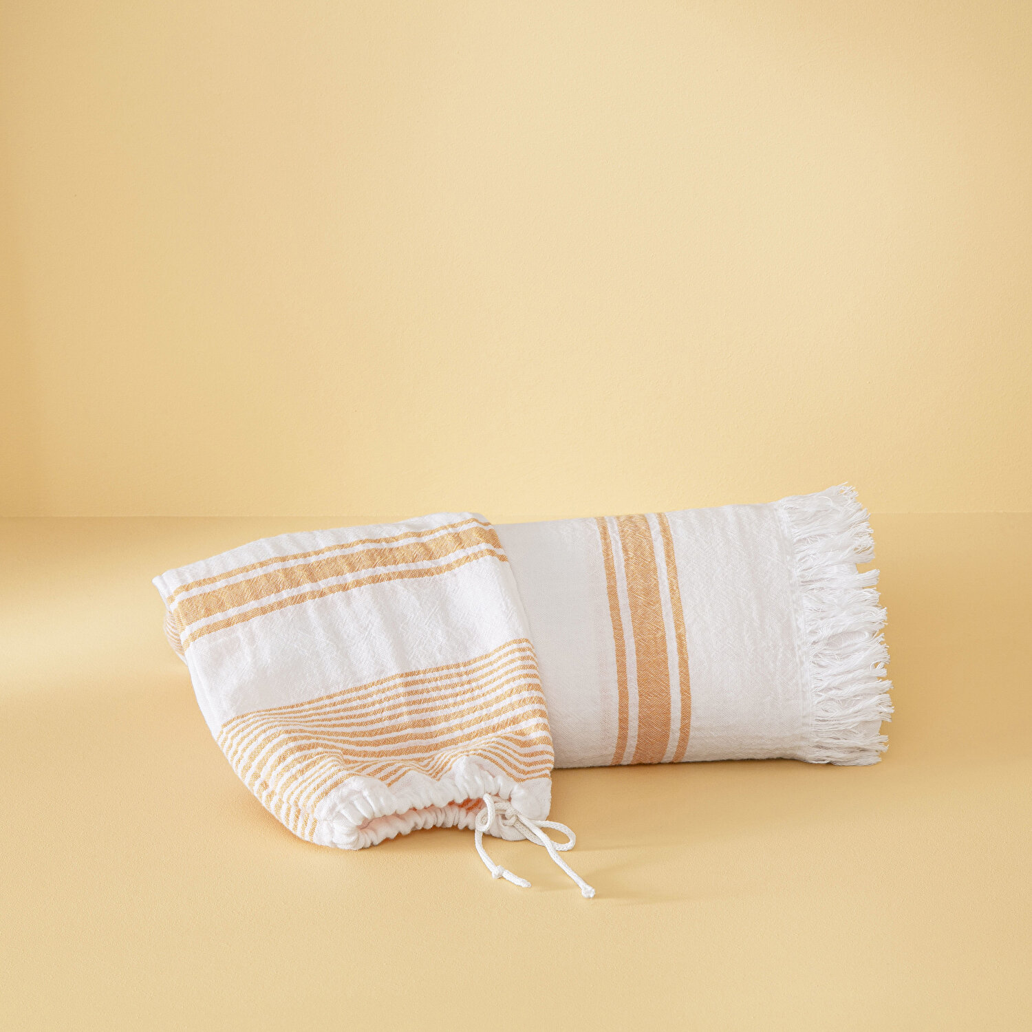 Taç Butik Pamuk Bodrum Keseli Peştamal Turuncu