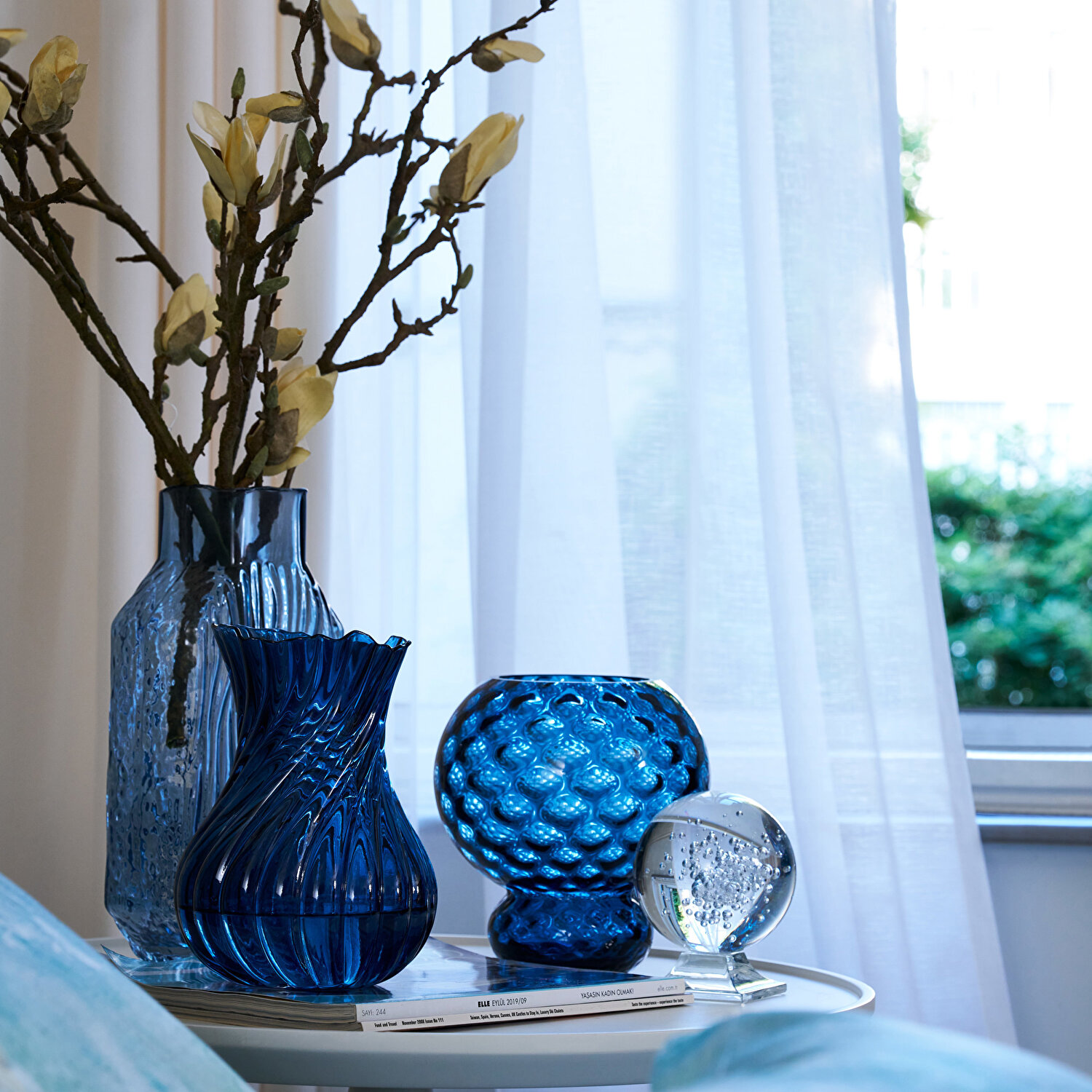 Linens Eviel 18x18x19 cm Vazo Mavi