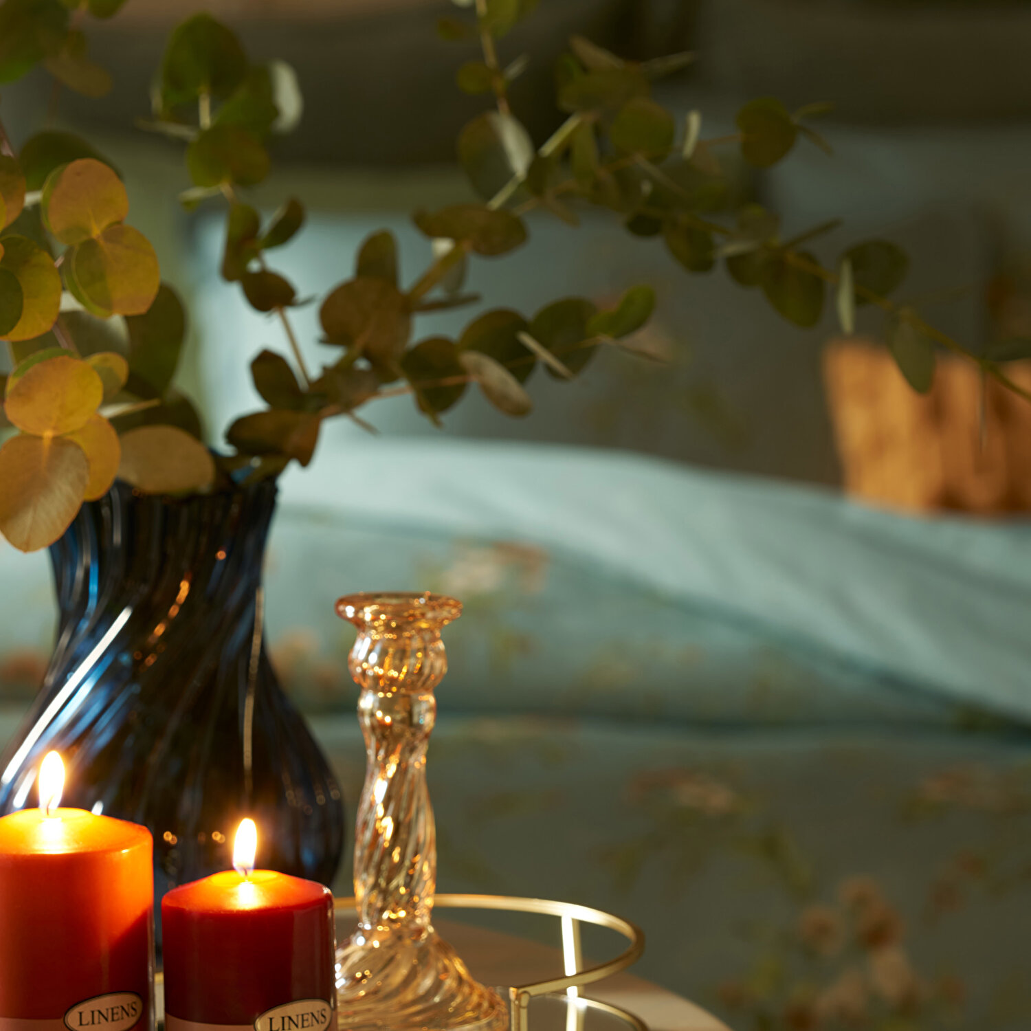 Linens Omella 15x15x20 cm Vazo Mavi