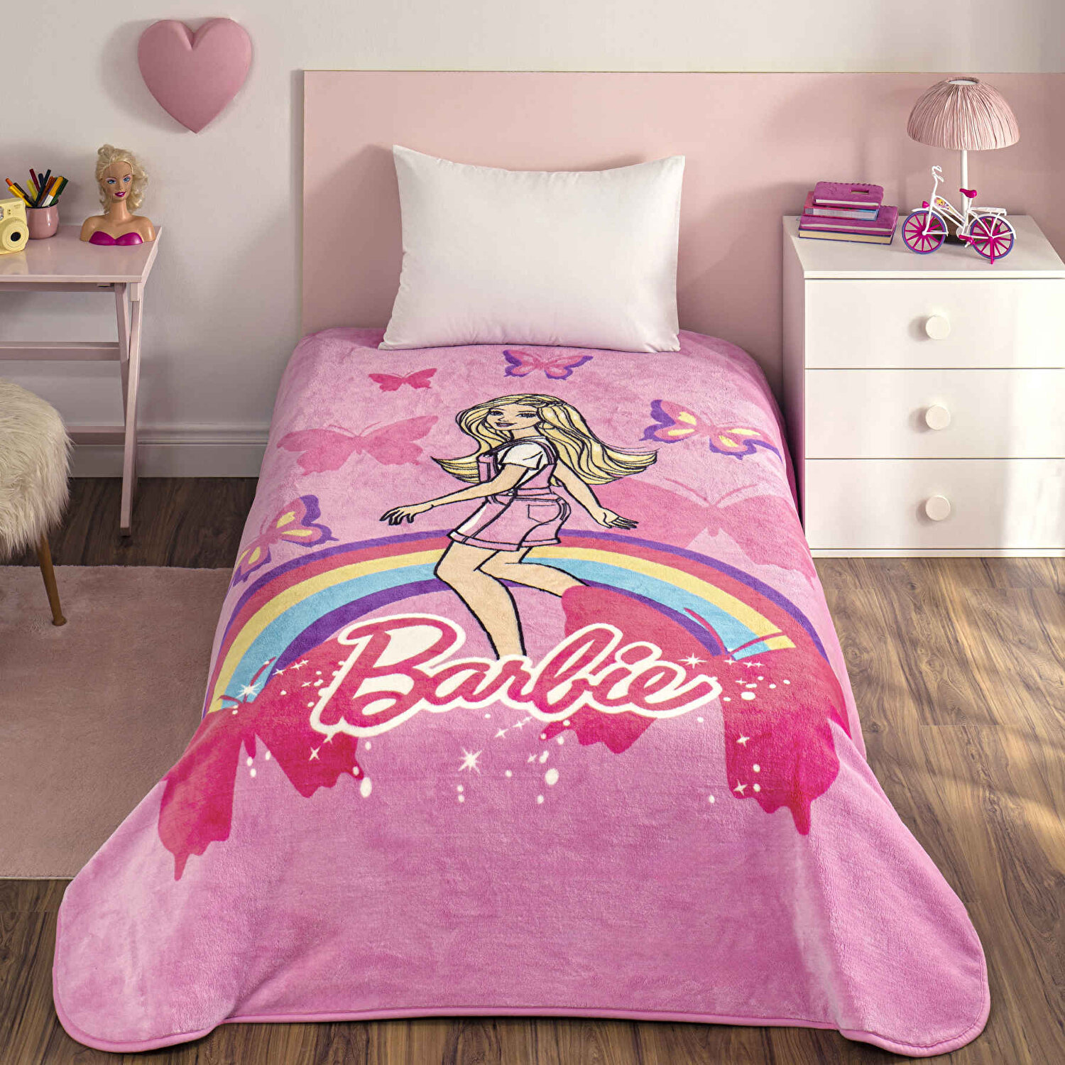 Lisanslı Barbie Sun Tek Kişilik Battaniye