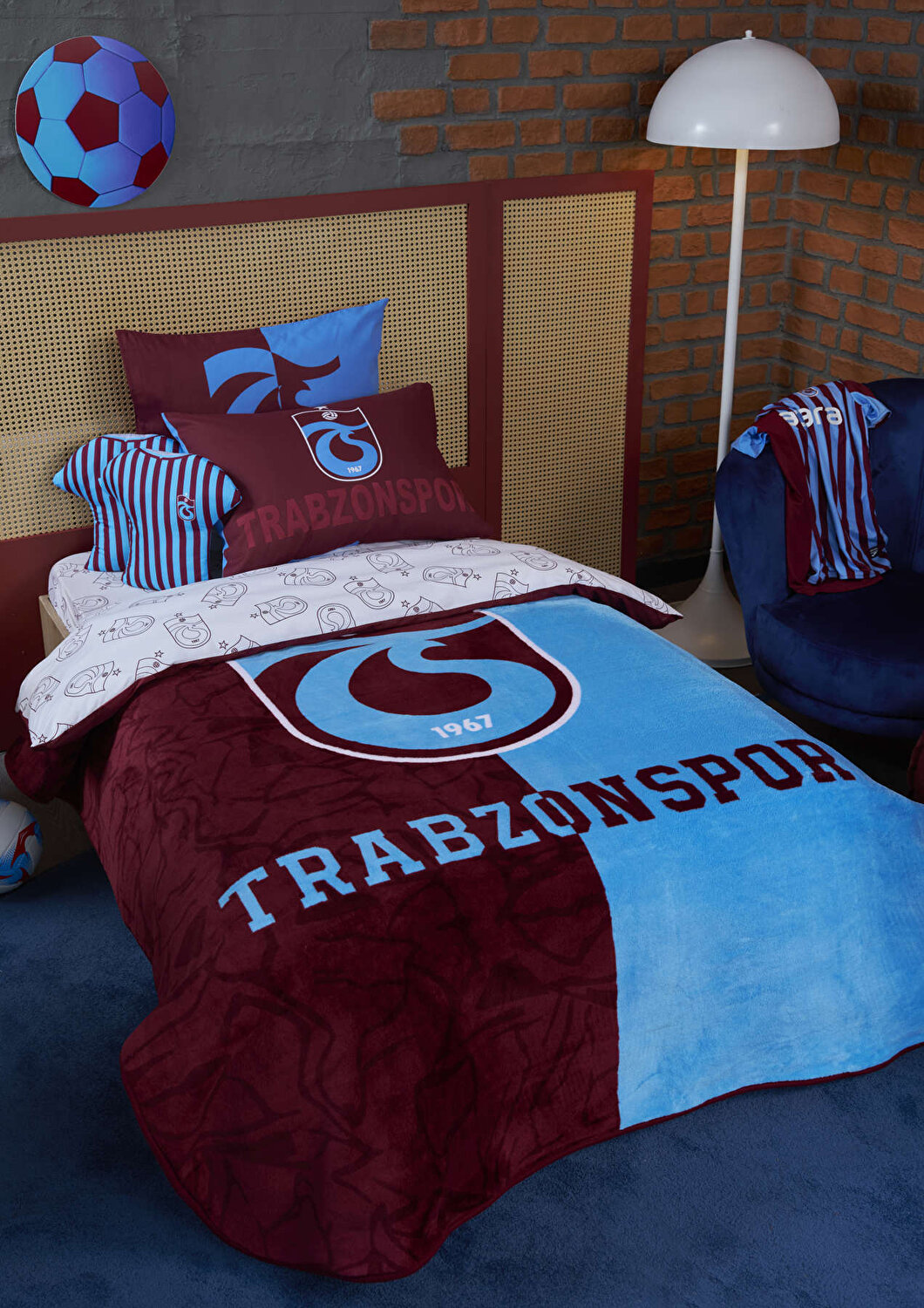 Lisanslı Trabzonspor Parçalı Tek Kişilik Battaniye