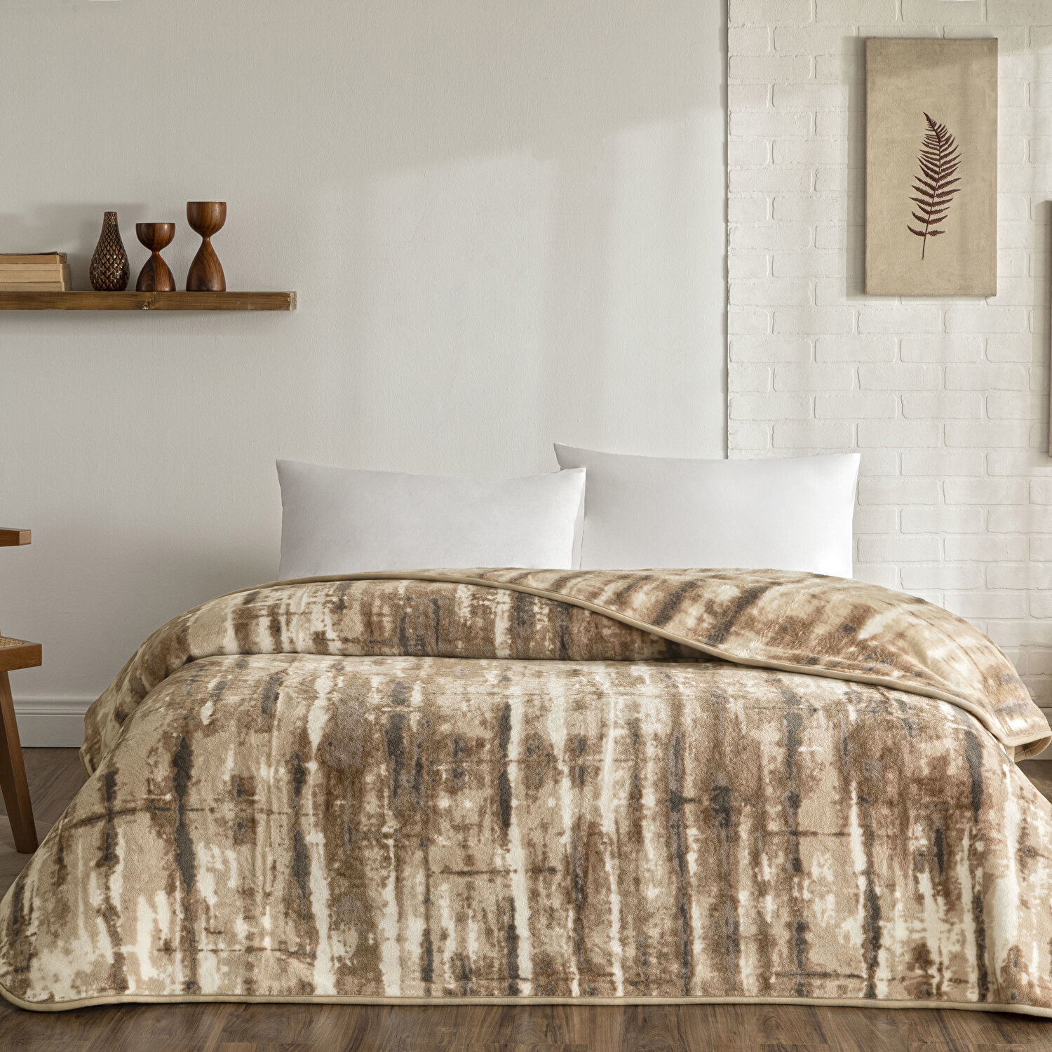 Taç Liora Tek Kişilik Battaniye Kahverengi