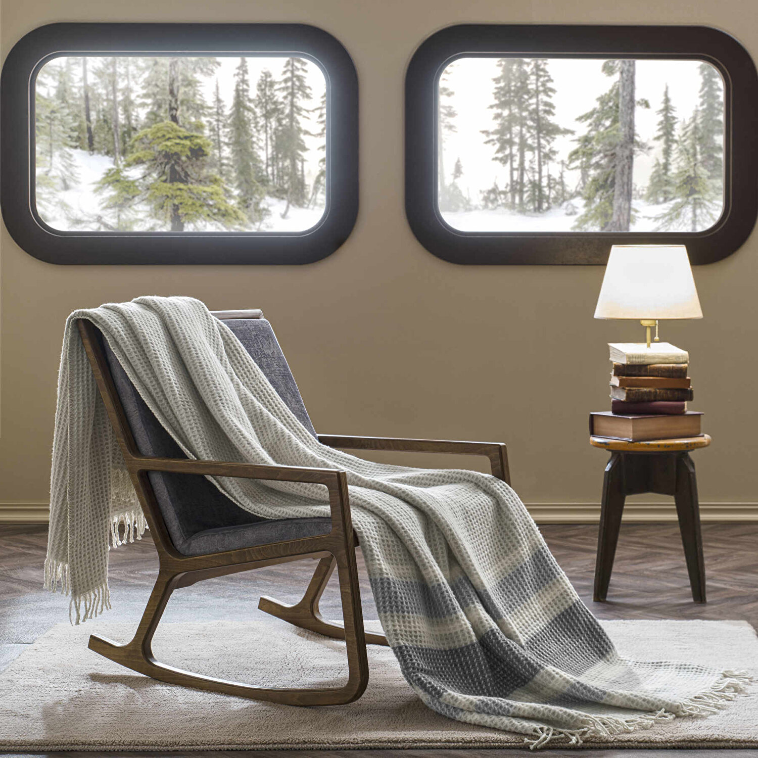 Taç Butik Doğu Ekspresi Pamuklu Çift Kişilik Battaniye Gri