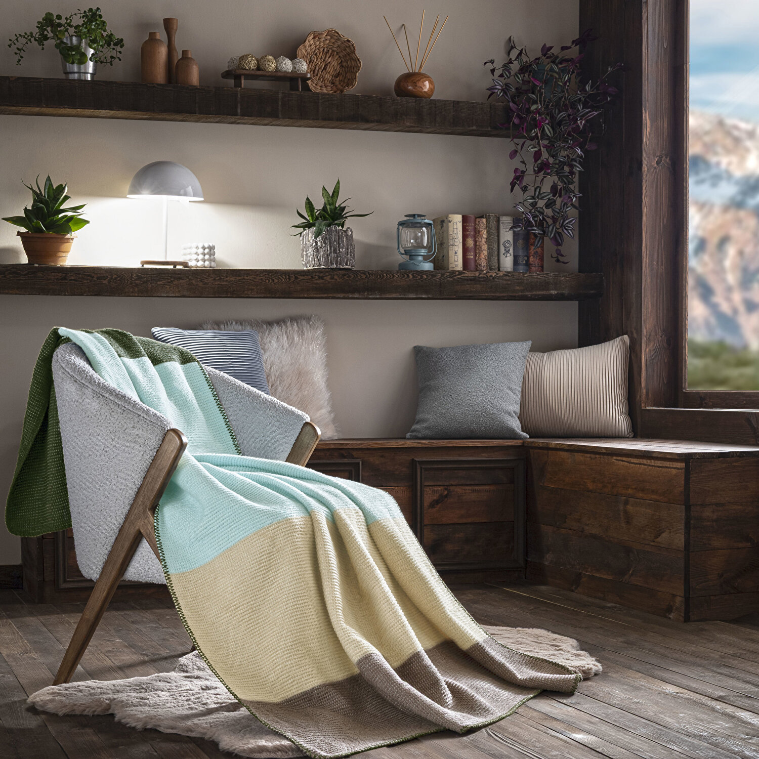 Taç ButikPatagonya Pamuklu Çift Kişilik Battaniye Kahverengi