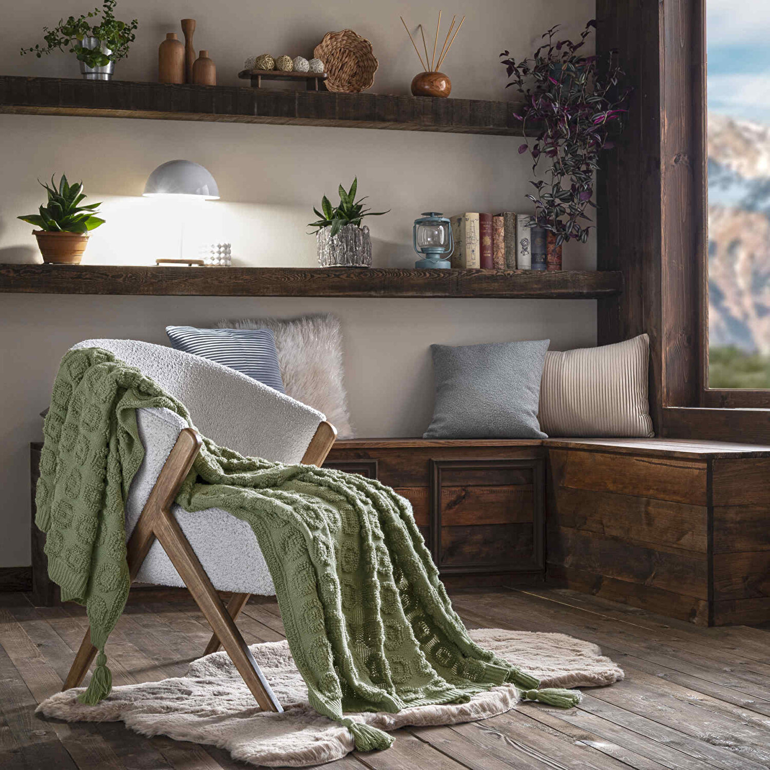 Taç Butik Patagonya Akrilik Throw Yeşil