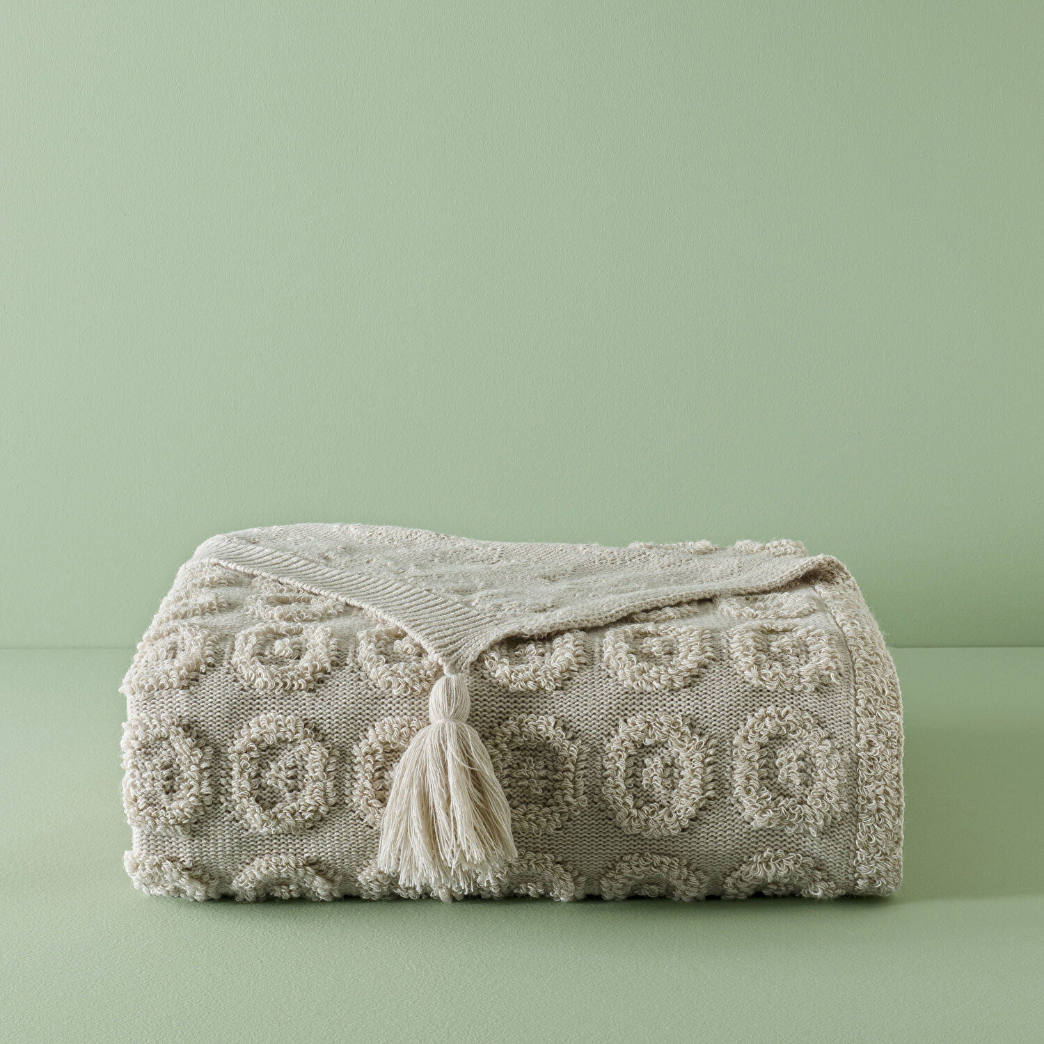 Taç Butik Patagonya Akrilik Throw Kum