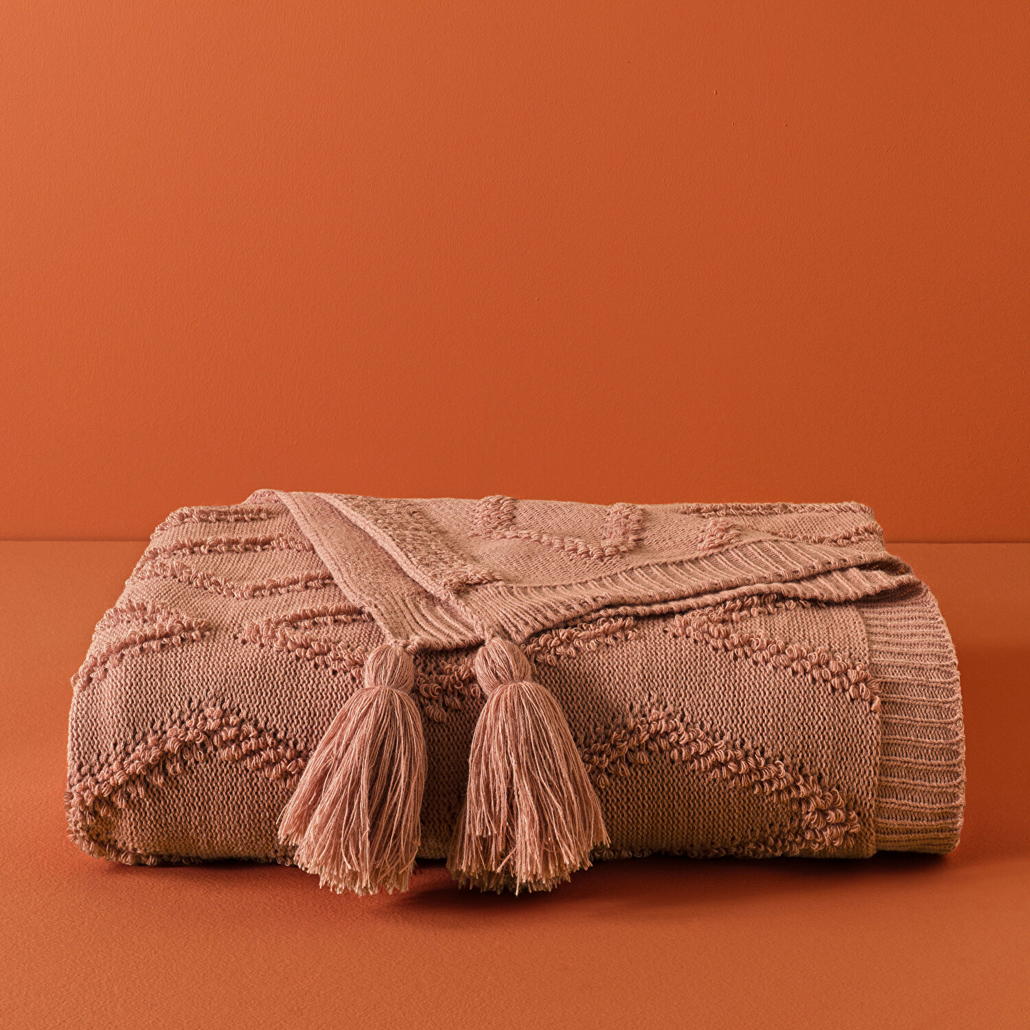 Taç Butik Brüj Akrilik Throw Kiremit