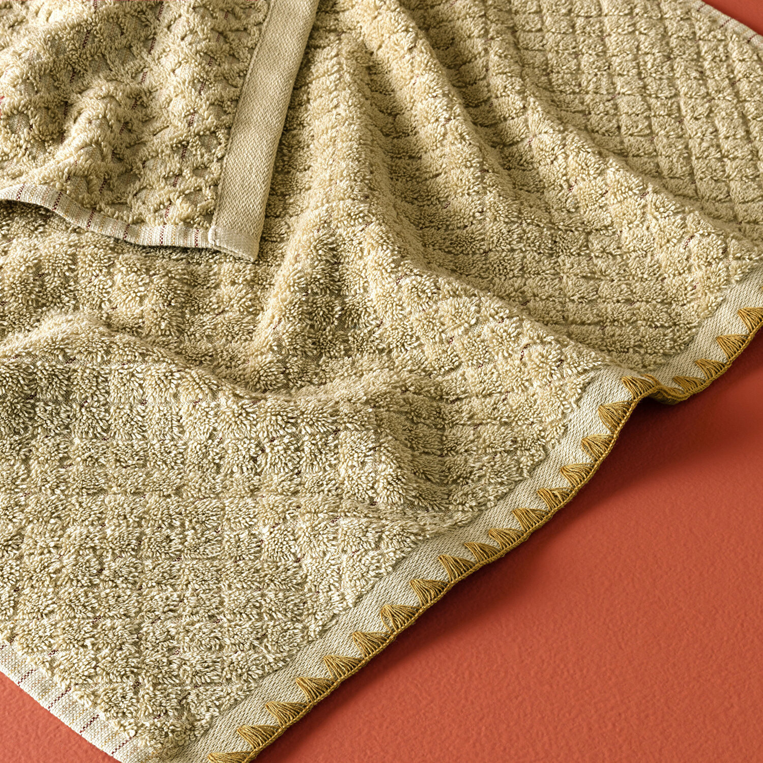 Taç Butik Brüj Pamuk Banyo Havlusu Ten Rengi 70x140