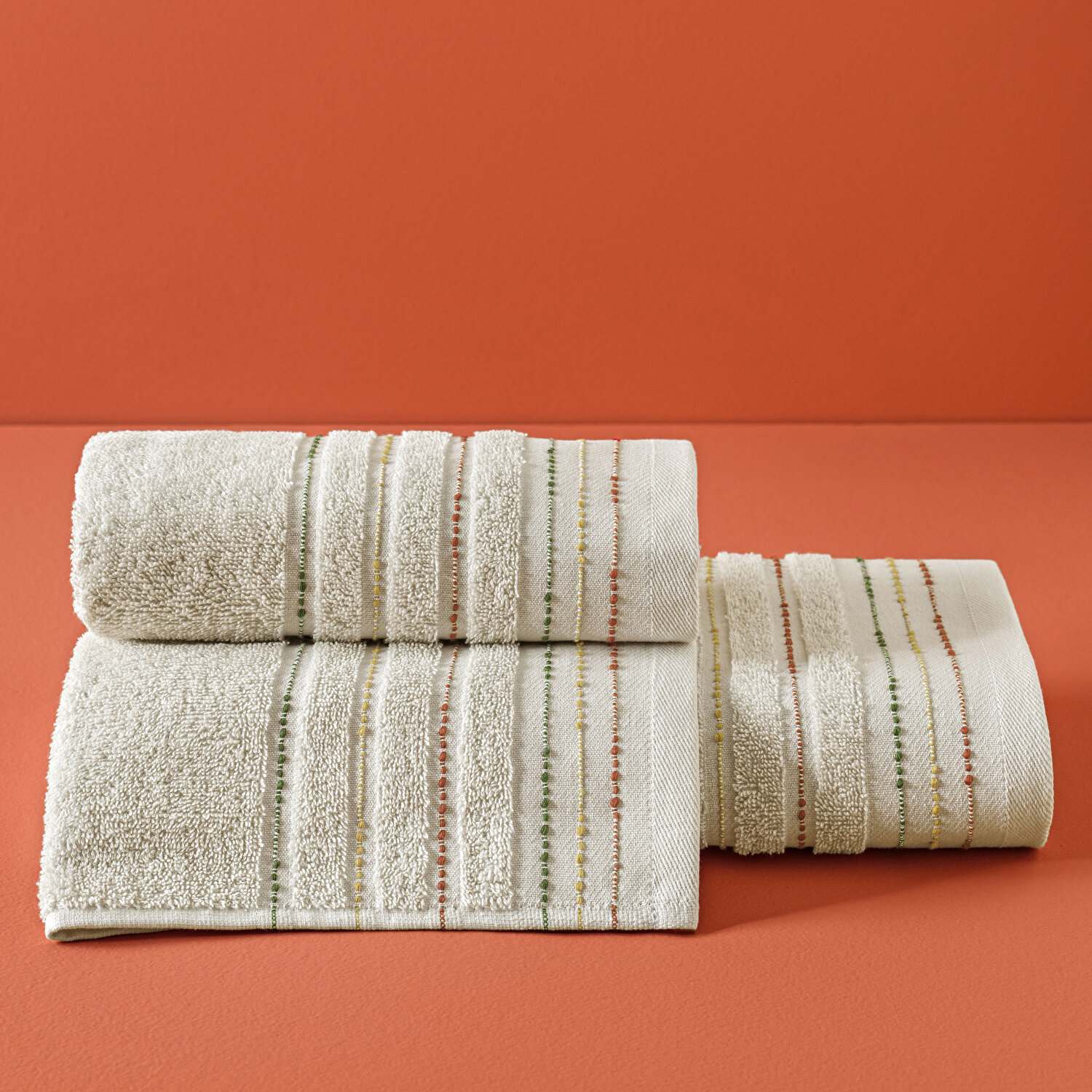 Taç Butik Brüj Pamuk Yüz Havlusu Kum 50x85