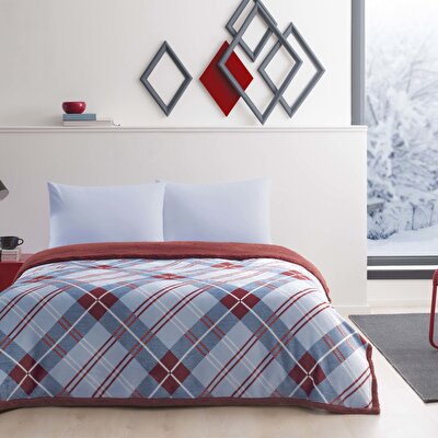 Taç Rialta Tek Kişilik Battaniyeli Çarşaf Seti Kırmızı