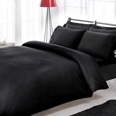 Taç Premium Basic Nevresim Takımı Stripe King Siyah