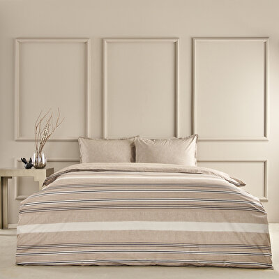 Taç Perle Çift Kişilik Nevresim Takımı Kahverengi