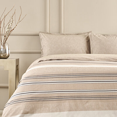 Taç Perle Çift Kişilik Nevresim Takımı Kahverengi