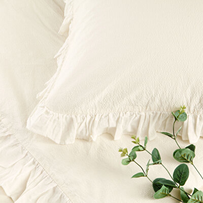 Taç Galena Çift Kişilik Nevresim Takımı Ekru