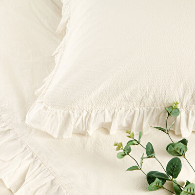 Taç Galena Çift Kişilik Nevresim Takımı Ekru