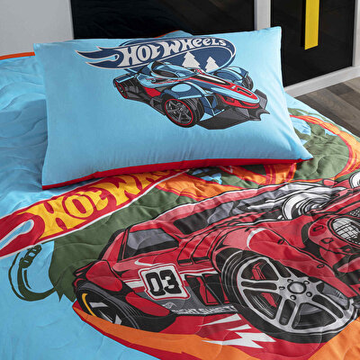 Lisanslı Hot Wheels Tek Kişilik Yatak Örtüsü Seti