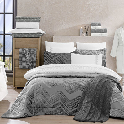 Taç Elora 18'li Masa Örtüsü Seti Antrasit