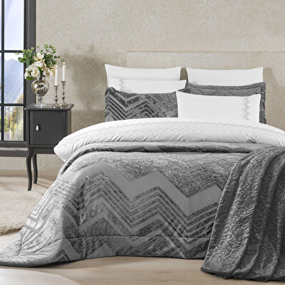 Taç Elora 18'li Masa Örtüsü Seti Antrasit