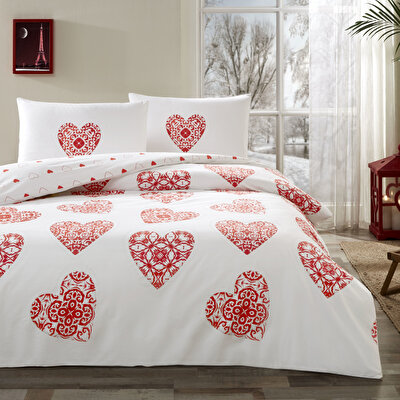 Taç Cordelia Ranforce Çift Kişilik Nevresim Takımı Kırmızı