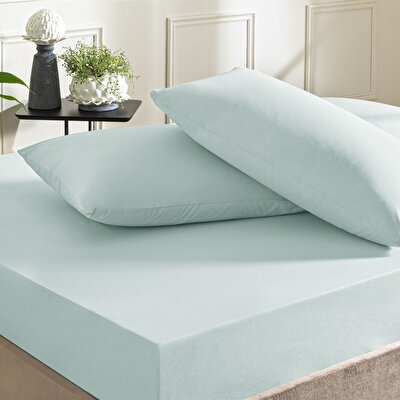 Taç Ranforce Lastikli Çift Kişilik Çarşaf Set Mavi