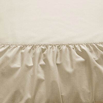 Taç Ranforce Lastikli Çift Kişilik Çarşaf Set Vizon