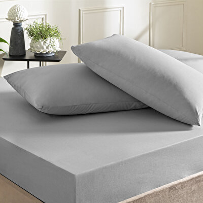 Taç Ranforce Lastikli Çift Kişilik Çarşaf Set Antrasit