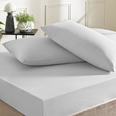 Taç Ranforce Lastikli Çift Kişilik Çarşaf Set Gri