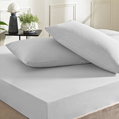 Taç Ranforce Lastikli Çift Kişilik Çarşaf Set Gri