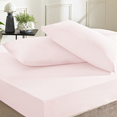 Taç Color Dreams Ranforce Çift Kişilik Çarşaf Seti Pudra