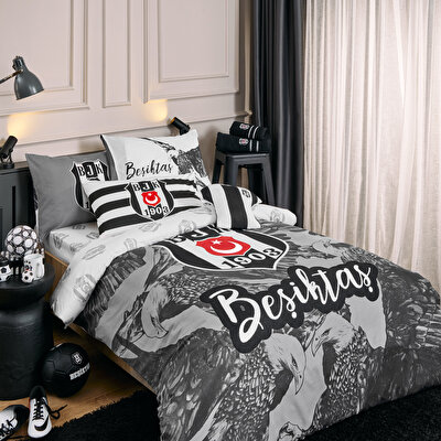 Taç Lisanslı Beşiktaş Kartal Tek Kişilik Pamuk Nevresim Takımı