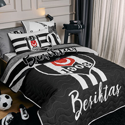 Taç Lisanslı Beşiktaş Kartal Tek Kişilik Pamuk Nevresim Takımı