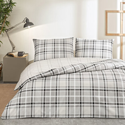 Taç Caleb Ranforce Tek Kişilik Nevresim Takımı Gri