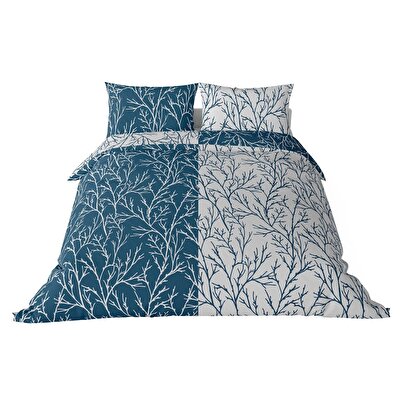 Brielle Queen Size Saten Nevresim Seti Lacivert